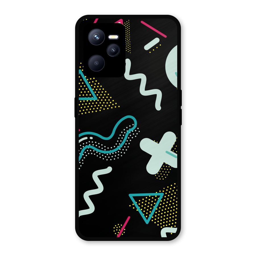 Shapes Pattern Metal Back Case for Realme C35