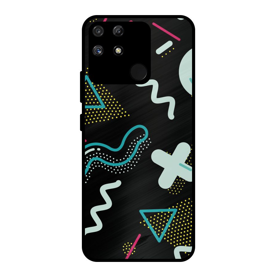 Shapes Pattern Metal Back Case for Realme Narzo 50A