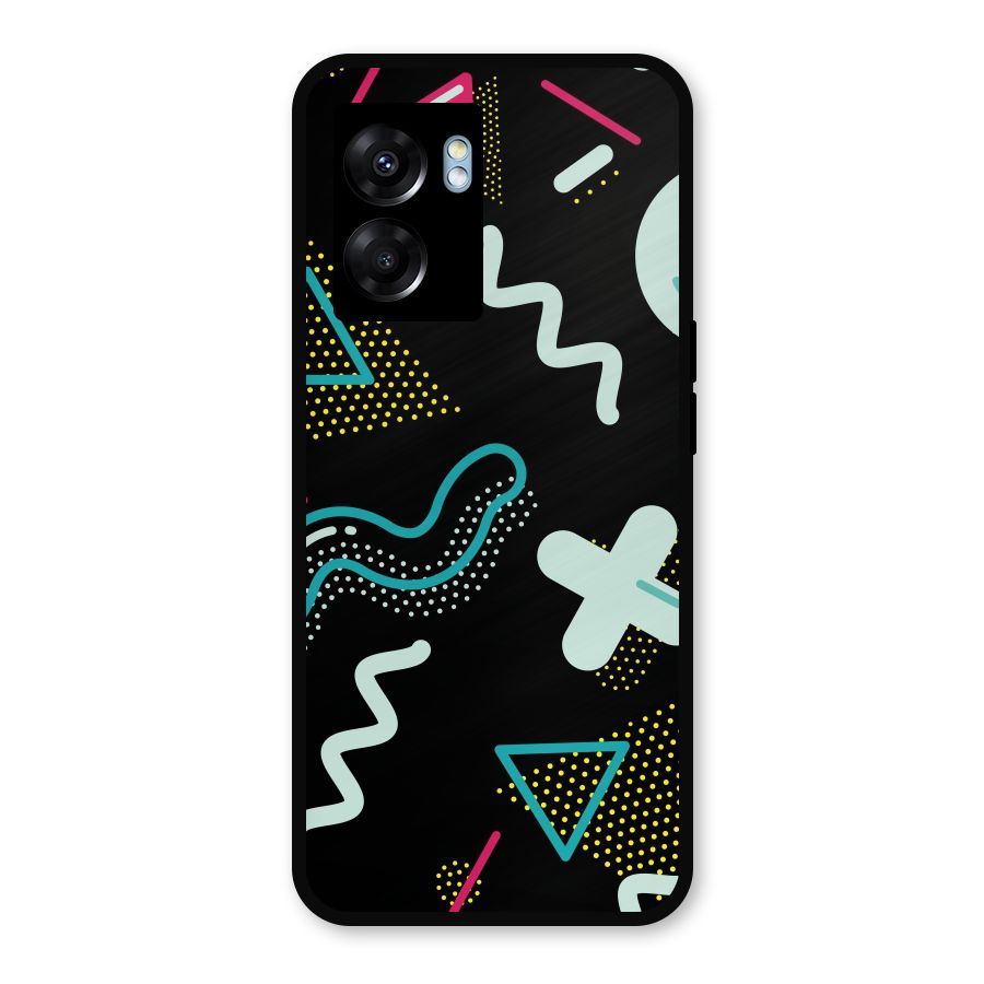 Shapes Pattern Metal Back Case for Realme Narzo 50 5G