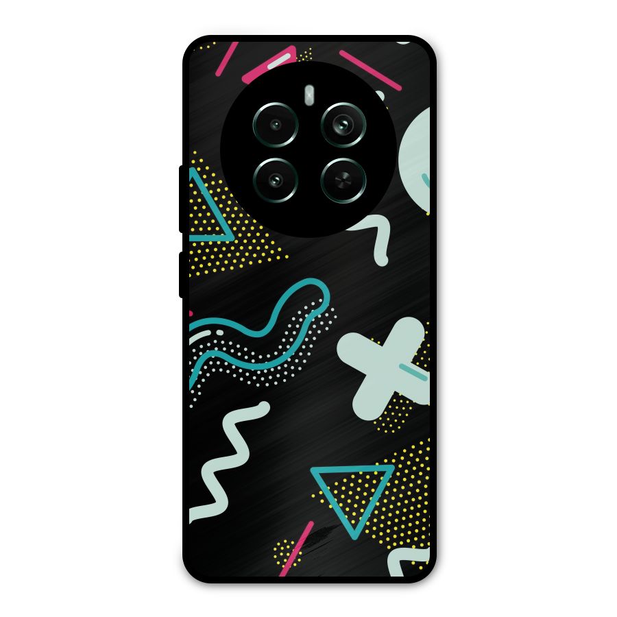 Shapes Pattern Metal Back Case for Realme Narzo 70 Pro