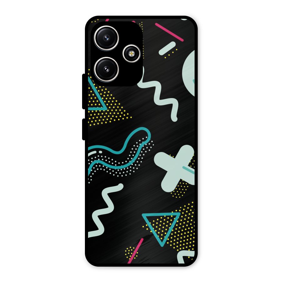 Shapes Pattern Metal Back Case for Redmi 12 5G
