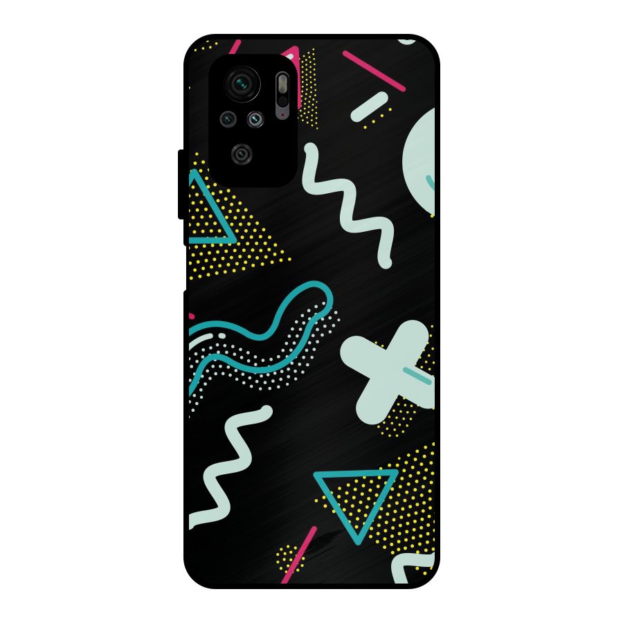 Shapes Pattern Metal Back Case for Redmi Note 10