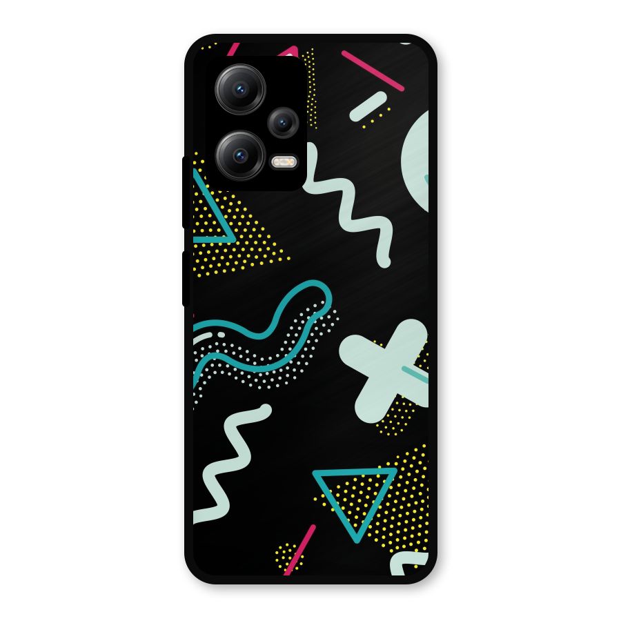 Shapes Pattern Metal Back Case for Redmi Note 12 5G