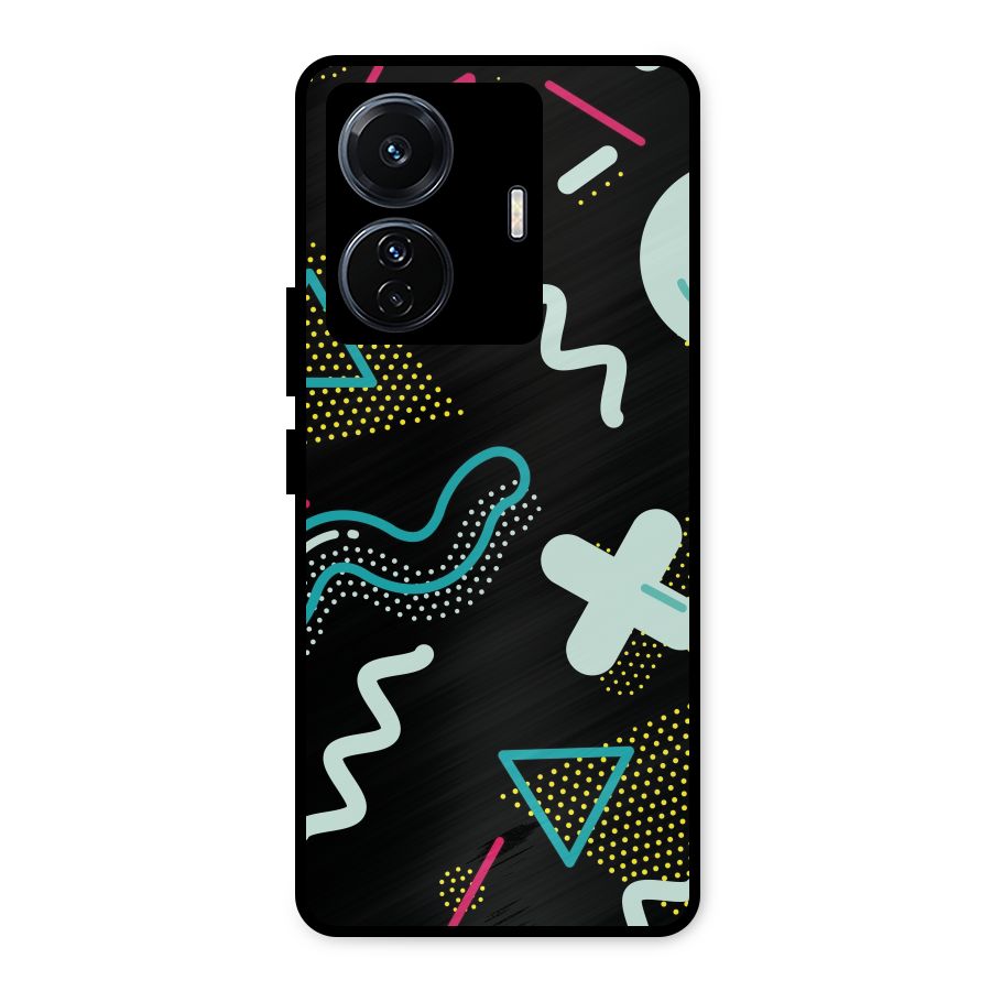 Shapes Pattern Metal Back Case for Vivo T1 Pro