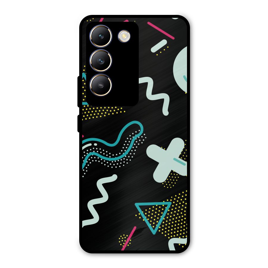 Shapes Pattern Metal Back Case for Vivo T3 5G