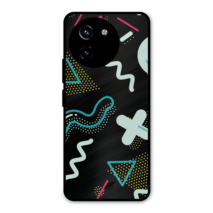 Shapes Pattern Metal Back Case for Vivo T3x