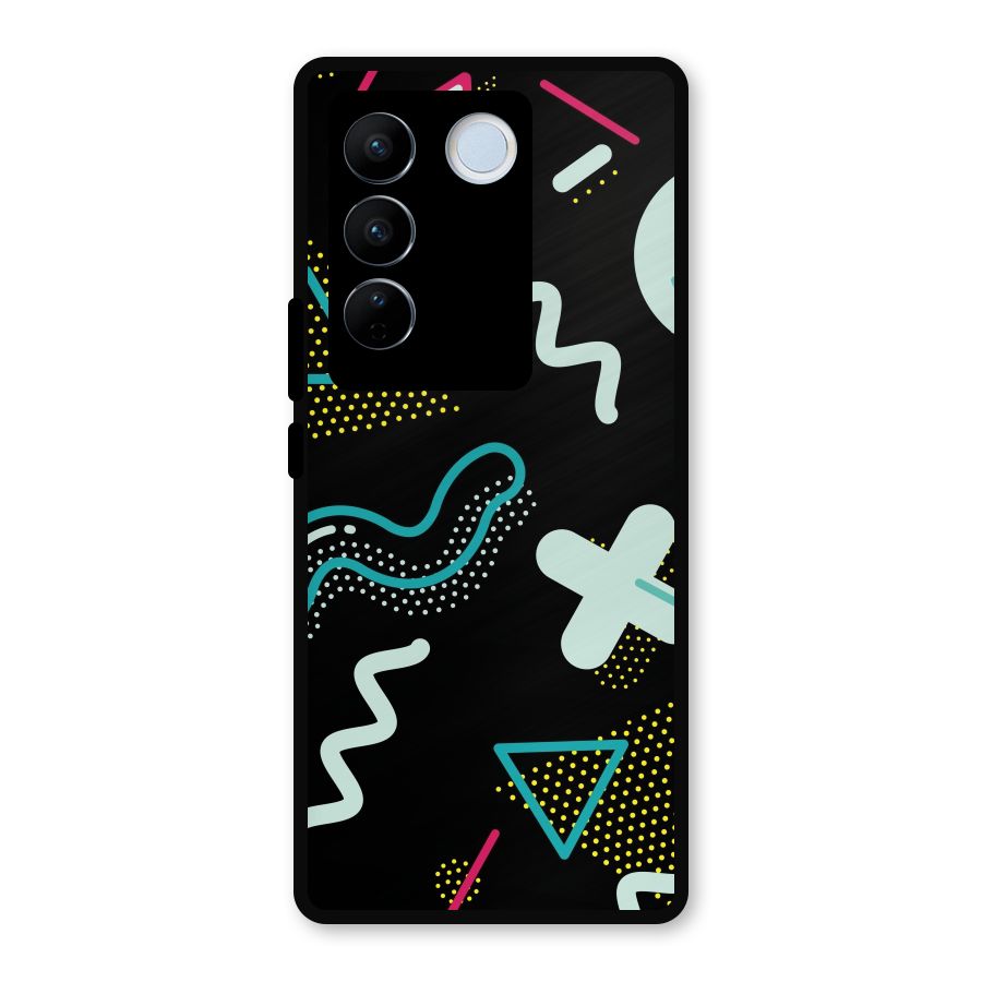 Shapes Pattern Metal Back Case for Vivo V27