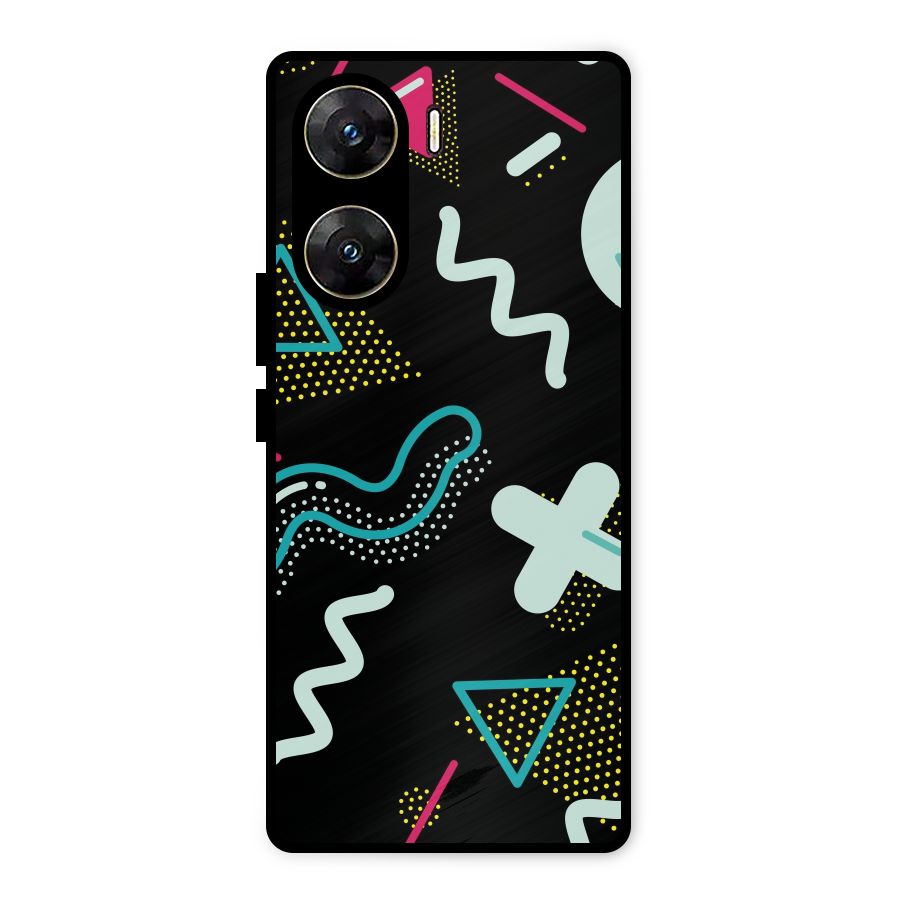 Shapes Pattern Metal Back Case for Vivo V29e