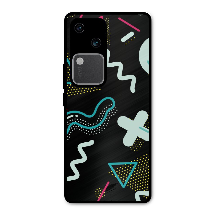 Shapes Pattern Metal Back Case for Vivo V30