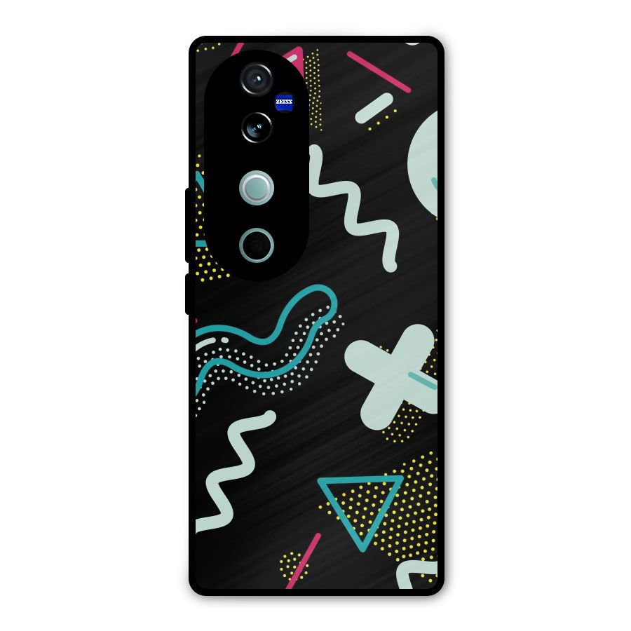 Shapes Pattern Metal Back Case for Vivo V40 Pro