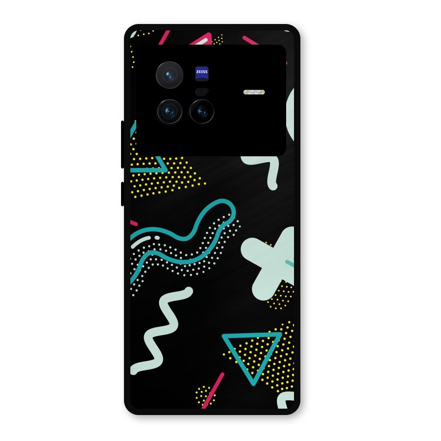 Shapes Pattern Metal Back Case for Vivo X80