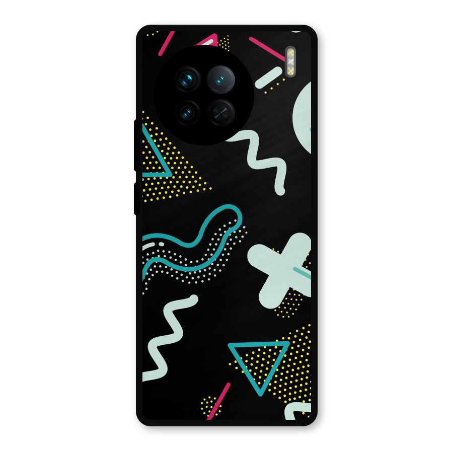 Shapes Pattern Metal Back Case for Vivo X90