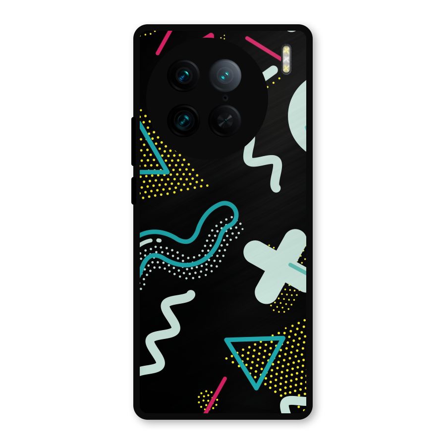 Shapes Pattern Metal Back Case for Vivo X90 Pro