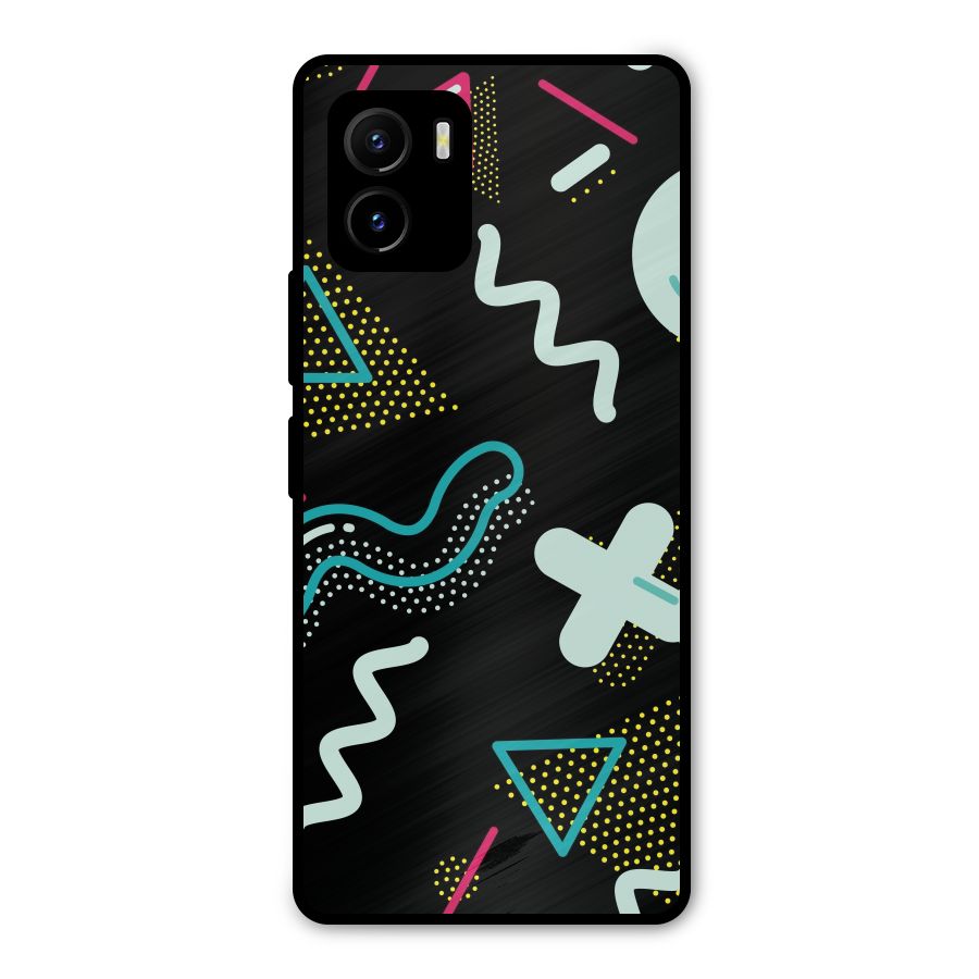 Shapes Pattern Metal Back Case for Vivo Y15s