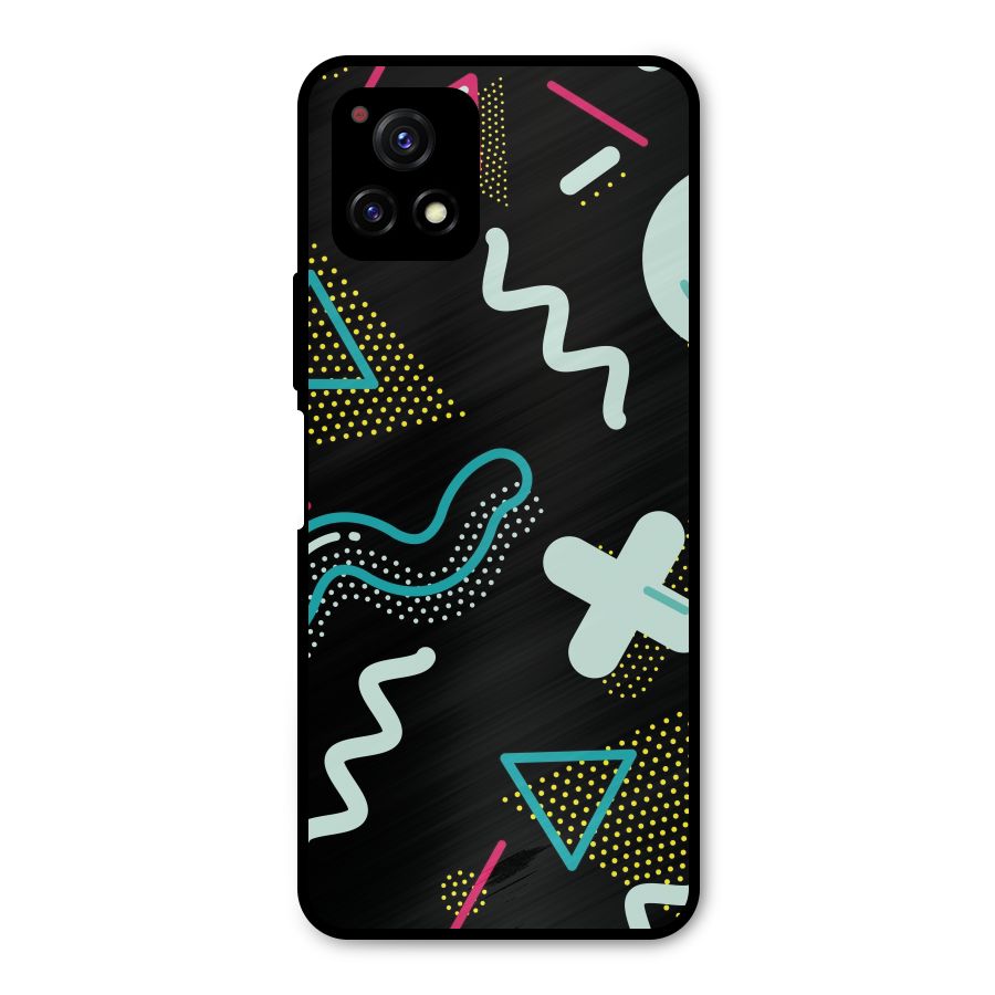 Shapes Pattern Metal Back Case for Vivo Y72 5G
