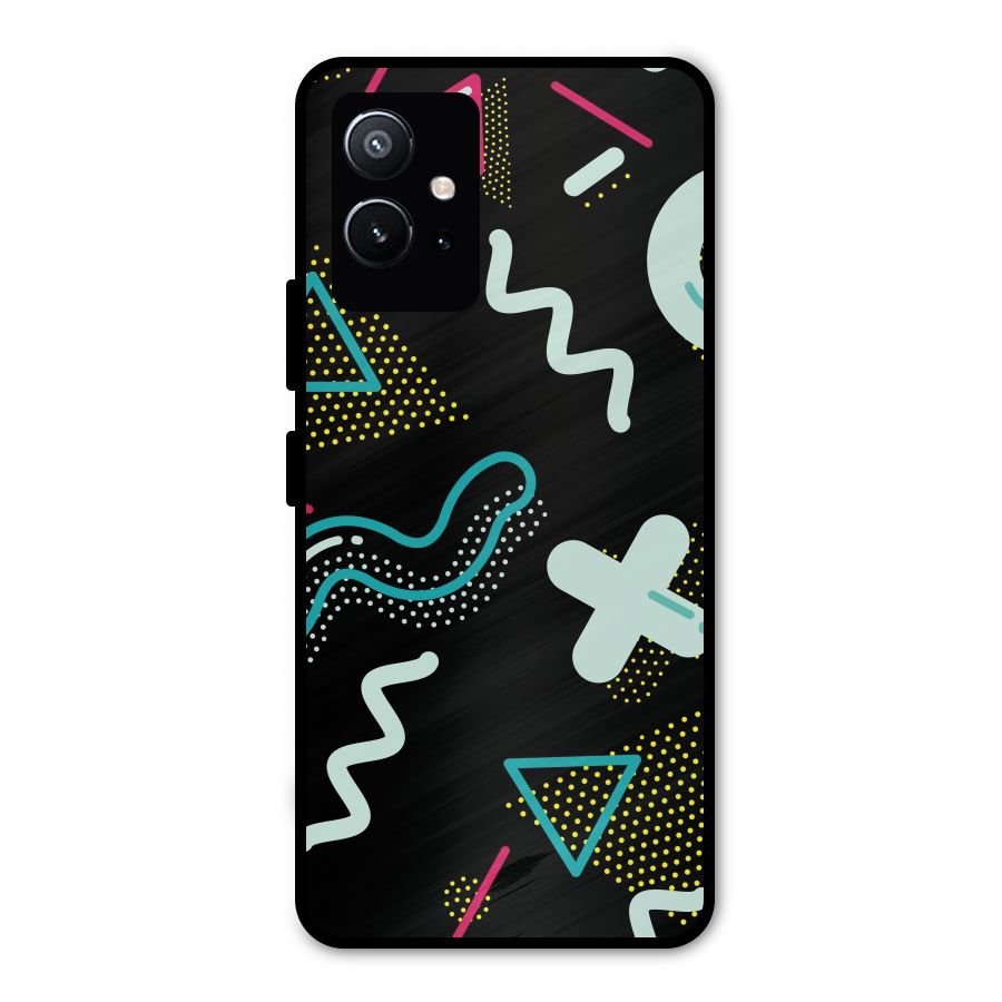 Shapes Pattern Metal Back Case for Vivo Y75 5G