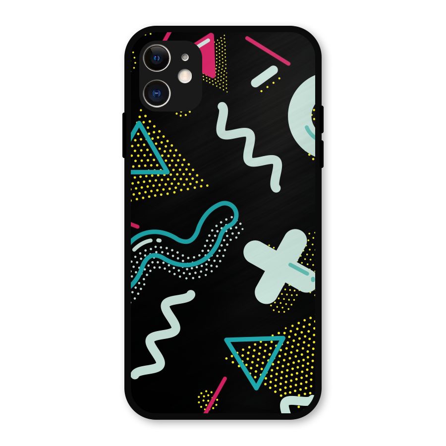 Shapes Pattern Metal Back Case for iPhone 11