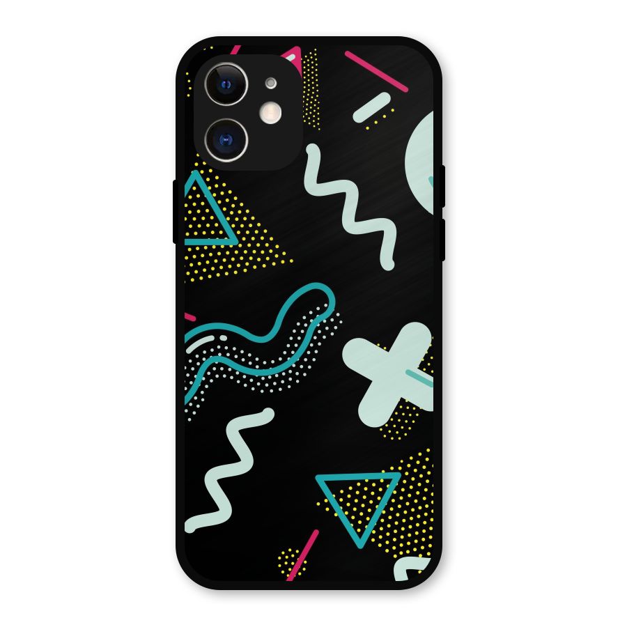Shapes Pattern Metal Back Case for iPhone 12
