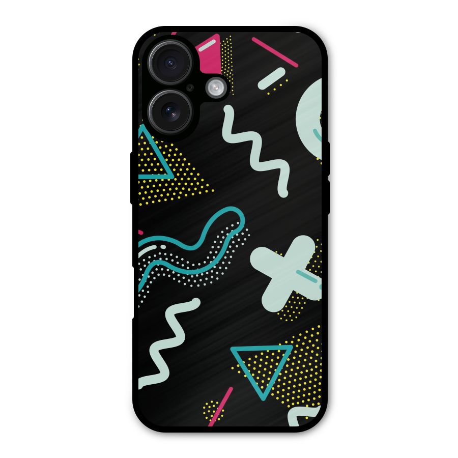 Shapes Pattern Metal Back Case for iPhone 16