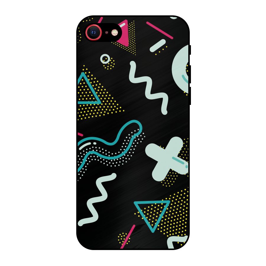 Shapes Pattern Metal Back Case for iPhone 7