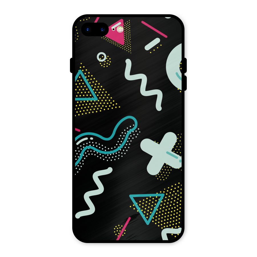 Shapes Pattern Metal Back Case for iPhone 8 Plus