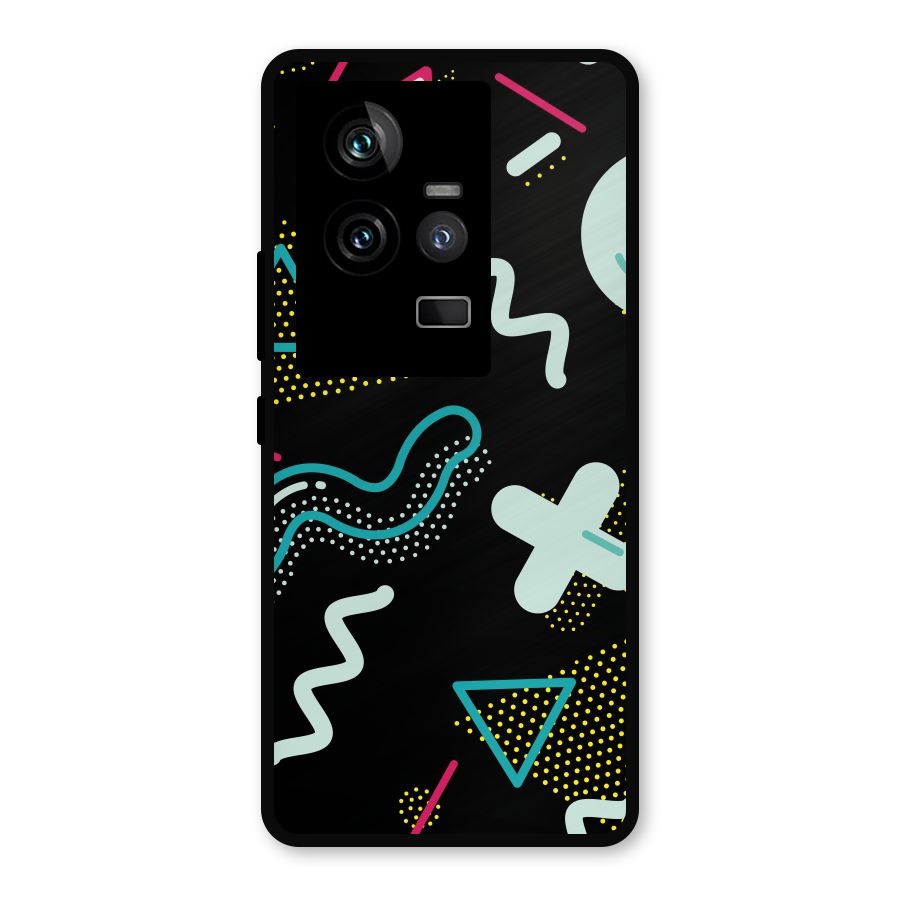 Shapes Pattern Metal Back Case for iQOO 11 5G