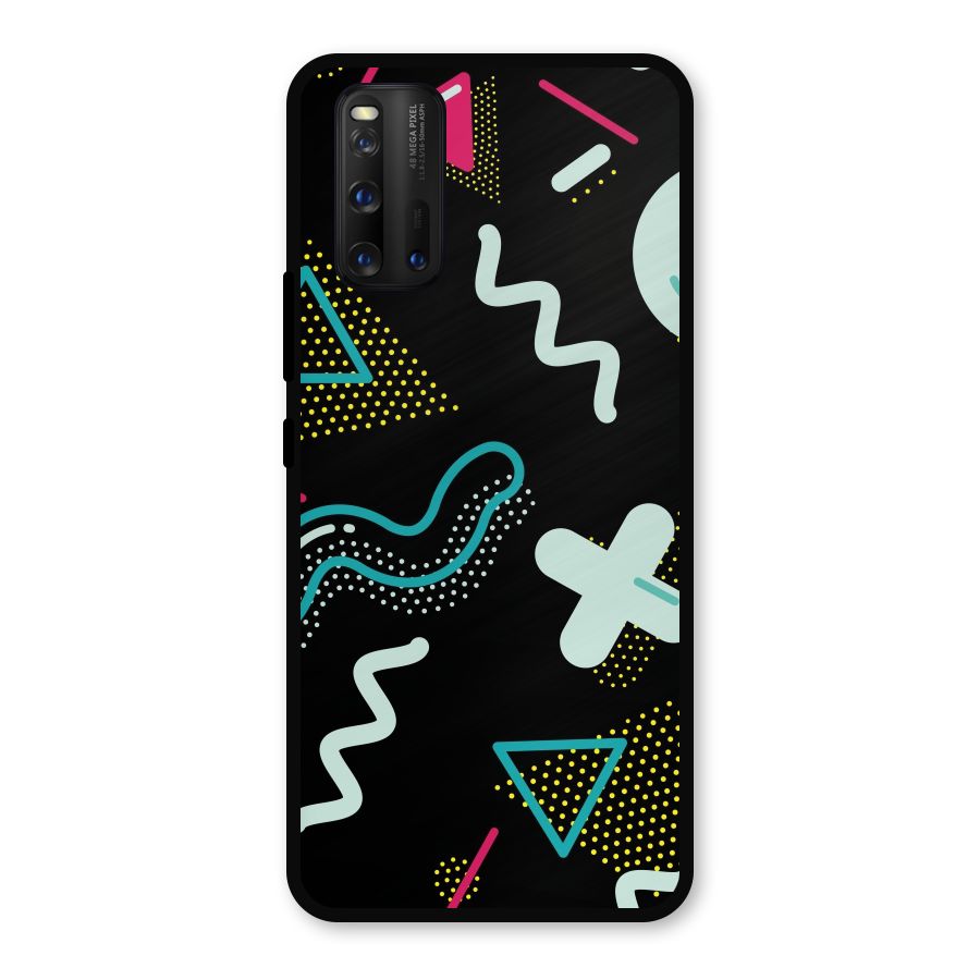Shapes Pattern Metal Back Case for iQOO 3