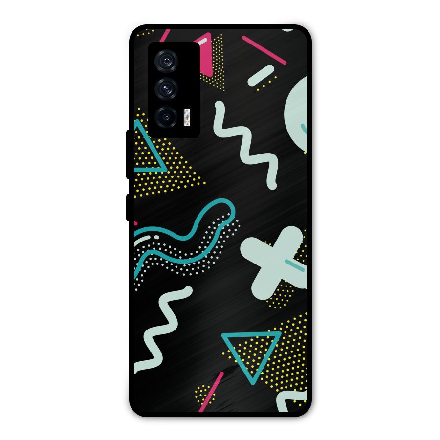 Shapes Pattern Metal Back Case for iQOO 7 5G
