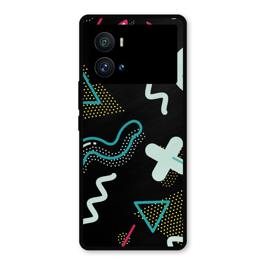 Shapes Pattern Metal Back Case for iQOO 9 Pro