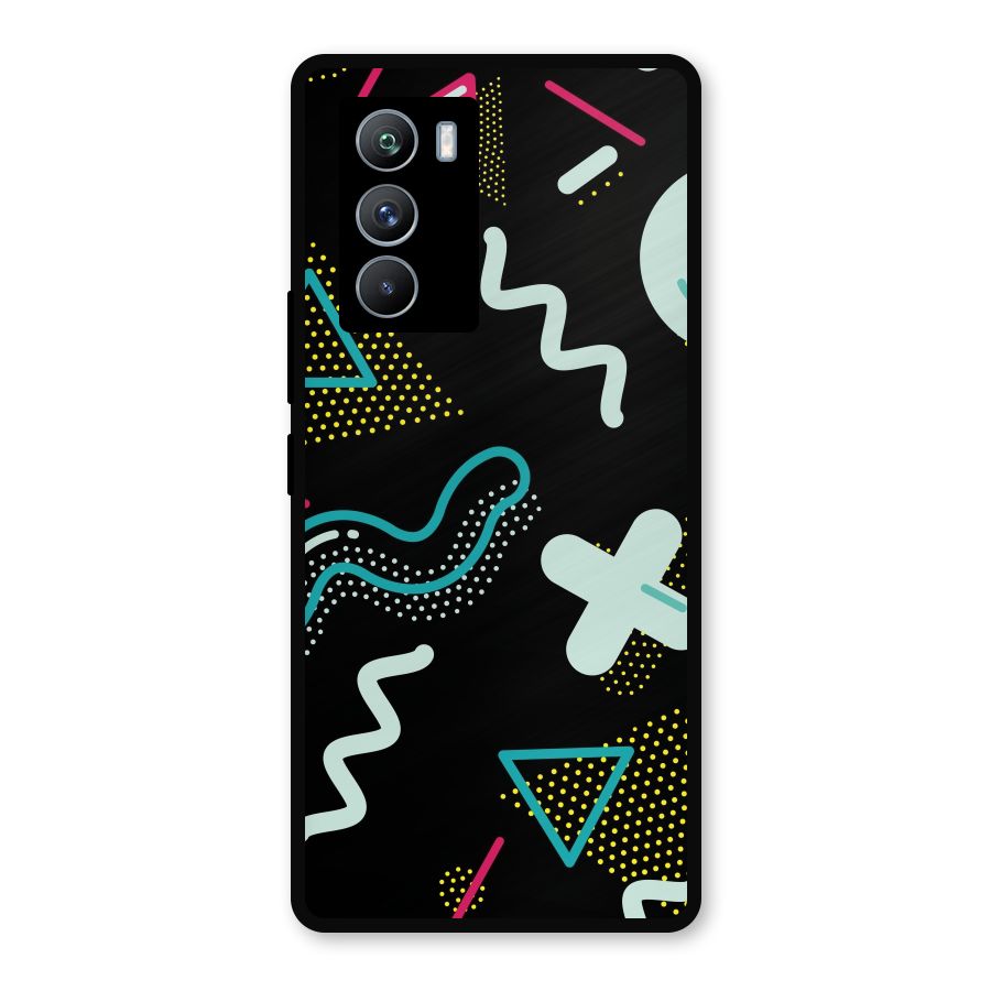 Shapes Pattern Metal Back Case for iQOO 9 SE