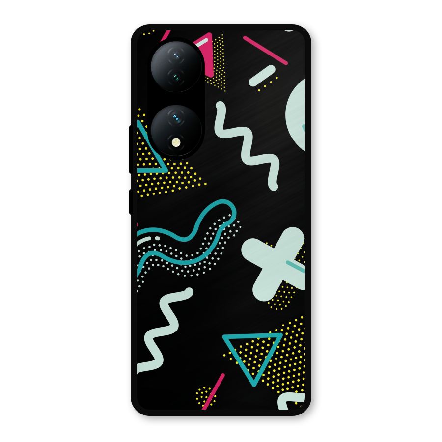 Shapes Pattern Metal Back Case for iQOO Z7s