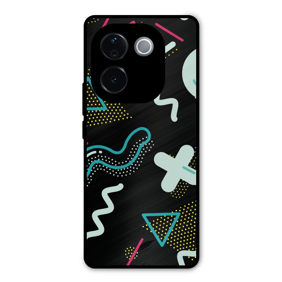 Shapes Pattern Metal Back Case for iQOO Z9s Pro