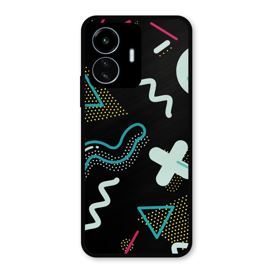 Shapes Pattern Metal Back Case for vivo iQOO Z6 Lite 5G