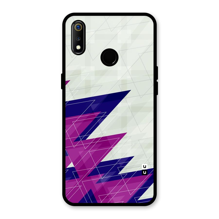 Sharp Abstract Design Glass Back Case for Realme 3
