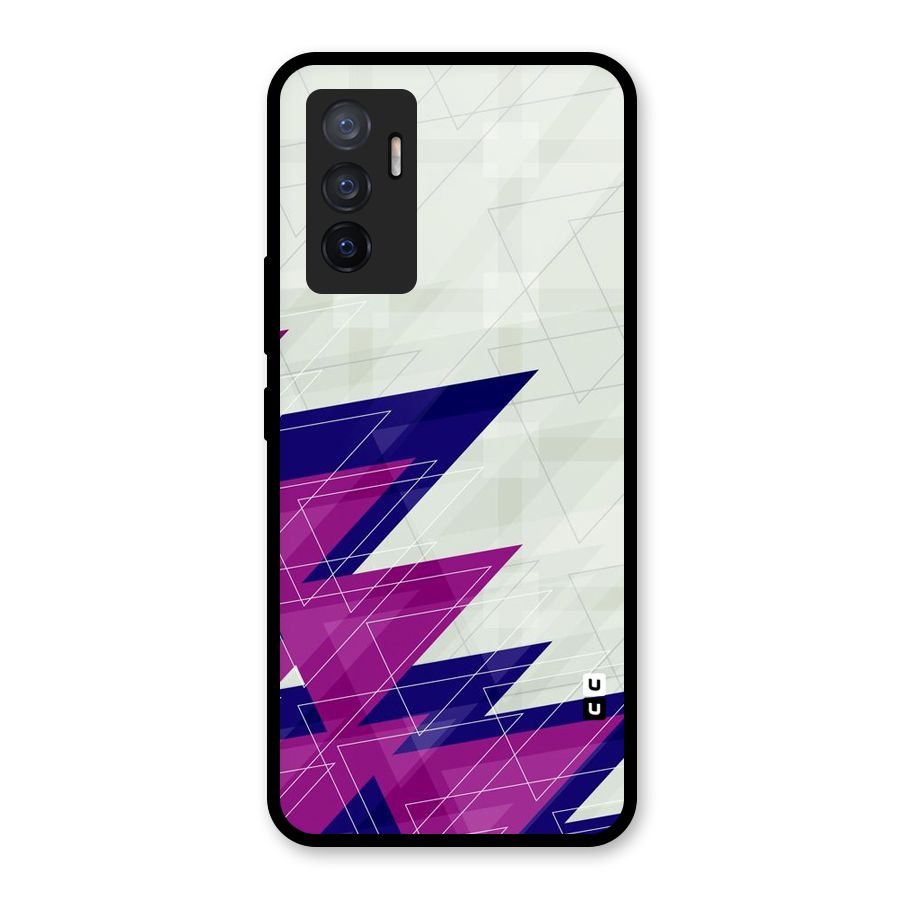 Sharp Abstract Design Glass Back Case for Vivo V23e