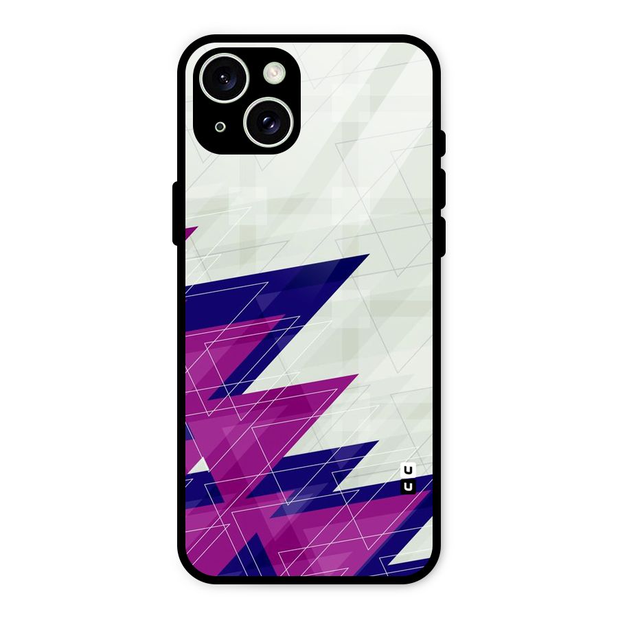 Sharp Abstract Design Glass Back Case for iPhone 15 Plus