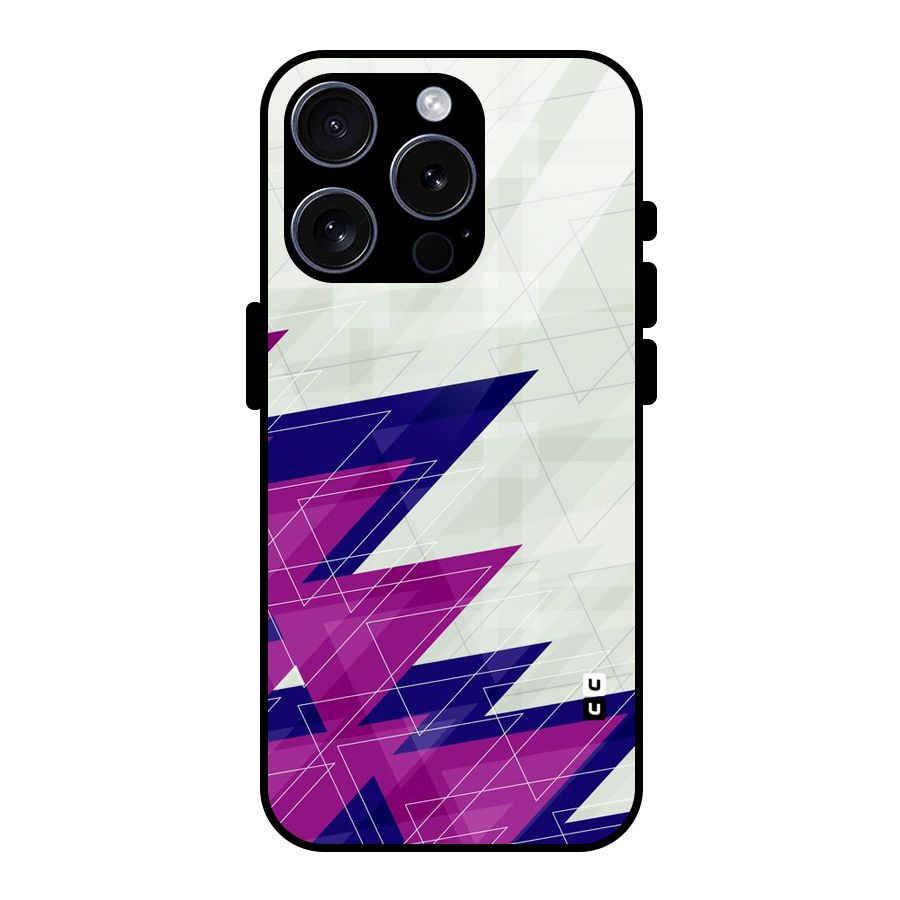 Sharp Abstract Design Glass Back Case for iPhone 15 Pro