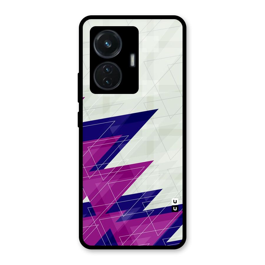 Sharp Abstract Design Glass Back Case for iQOO Z6 44W
