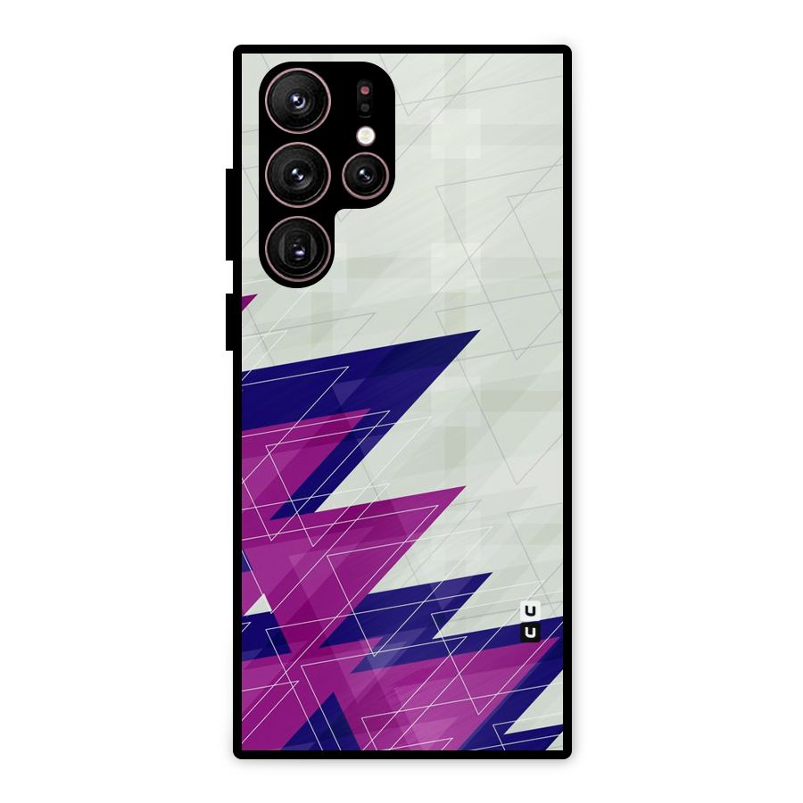 Sharp Abstract Design Metal Back Case for Galaxy S22 Ultra 5G