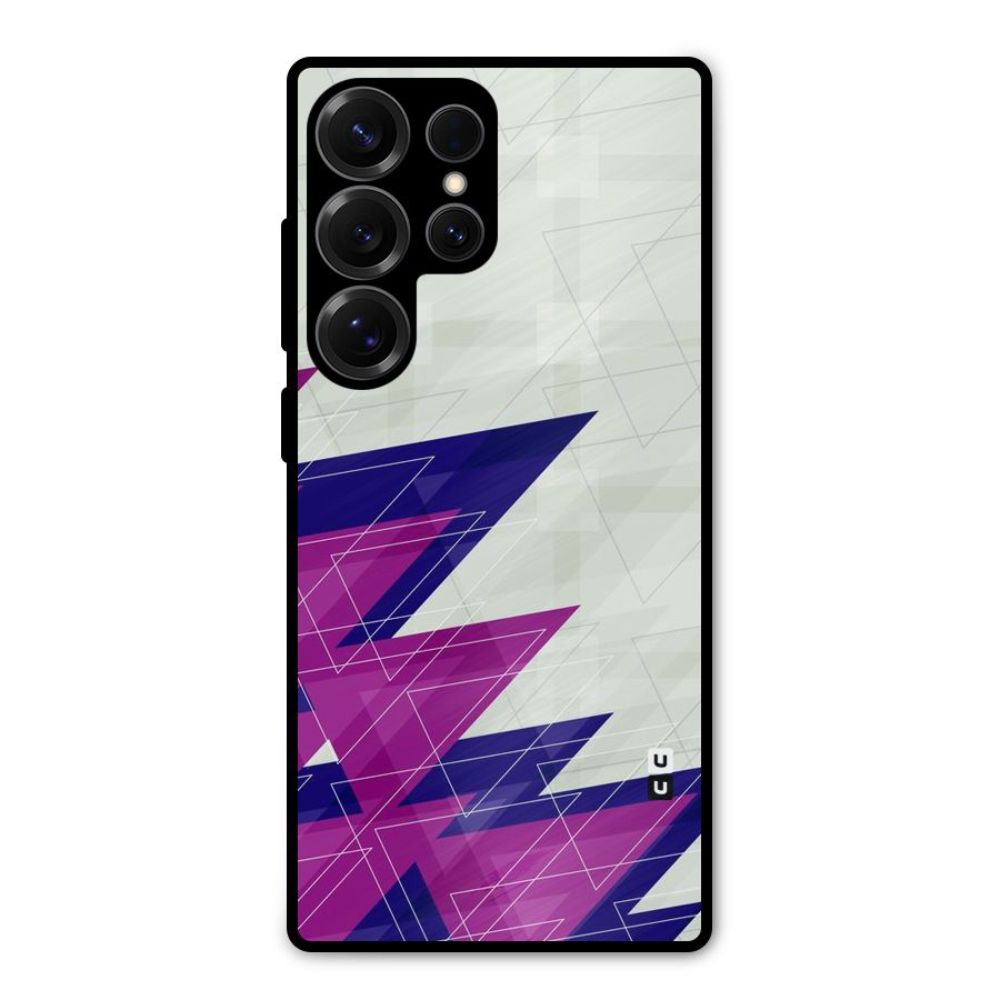 Sharp Abstract Design Metal Back Case for Galaxy S25 Ultra
