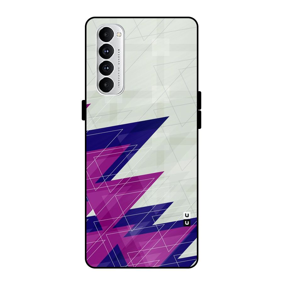 Sharp Abstract Design Metal Back Case for Oppo Reno4 Pro