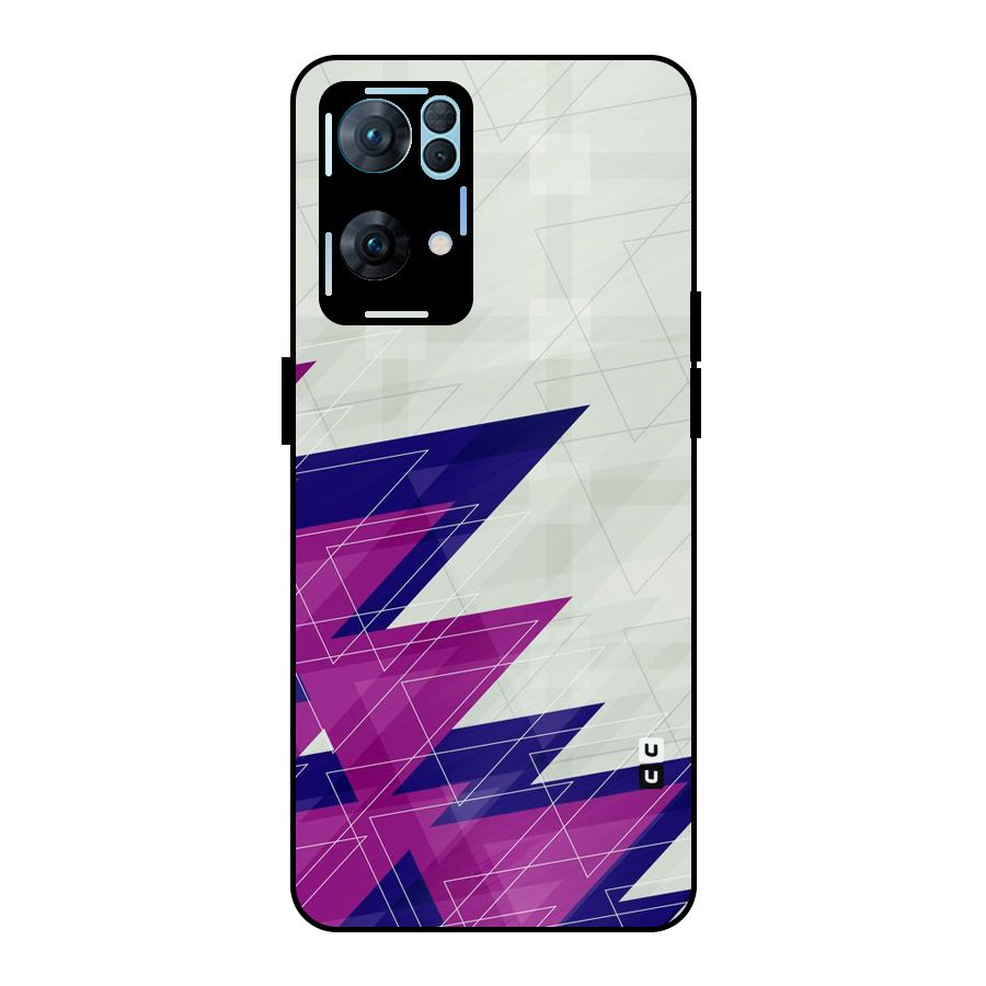 Sharp Abstract Design Metal Back Case for Oppo Reno7 Pro 5G