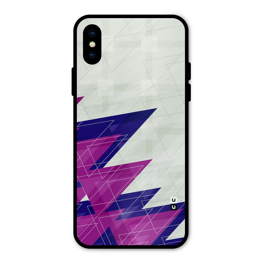 Sharp Abstract Design Metal Back Case for iPhone X