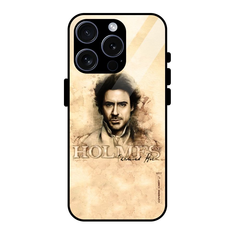 Sherlock Holmes Fan Art Glass Back Case for iPhone 15 Pro