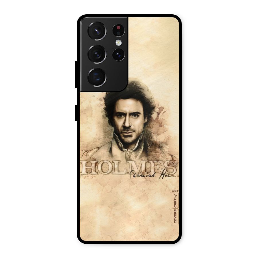 Sherlock Holmes Fan Art Metal Back Case for Galaxy S21 Ultra 5G
