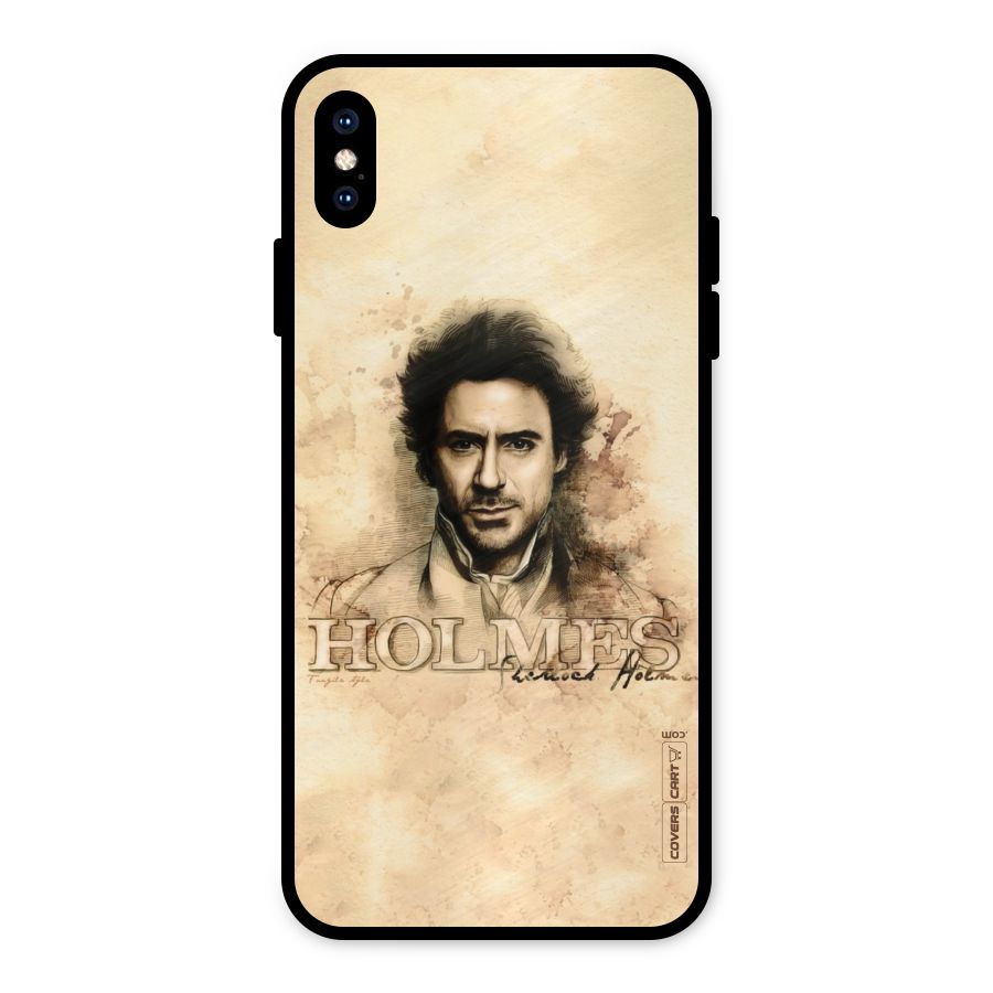Sherlock Holmes Fan Art Metal Back Case for iPhone XS Max