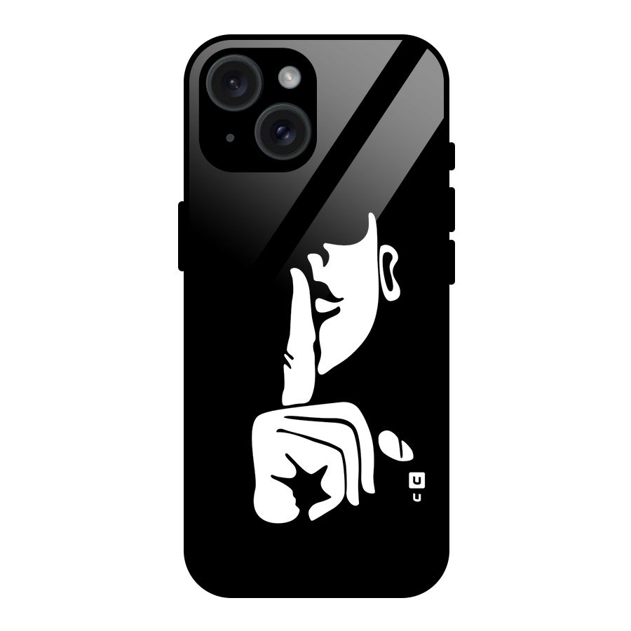 Shhh Art Glass Back Case for iPhone 15