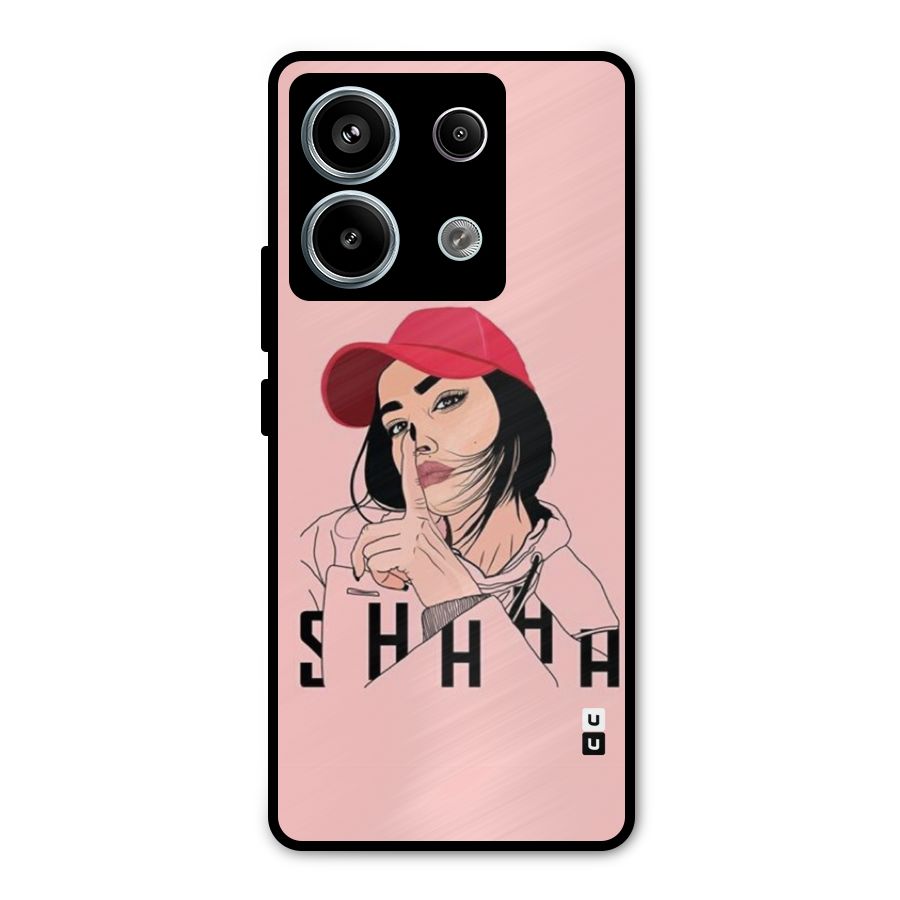 Shhhh Girl Metal Back Case for Redmi Note 13 Pro 5G