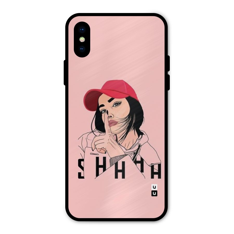 Shhhh Girl Metal Back Case for iPhone XS