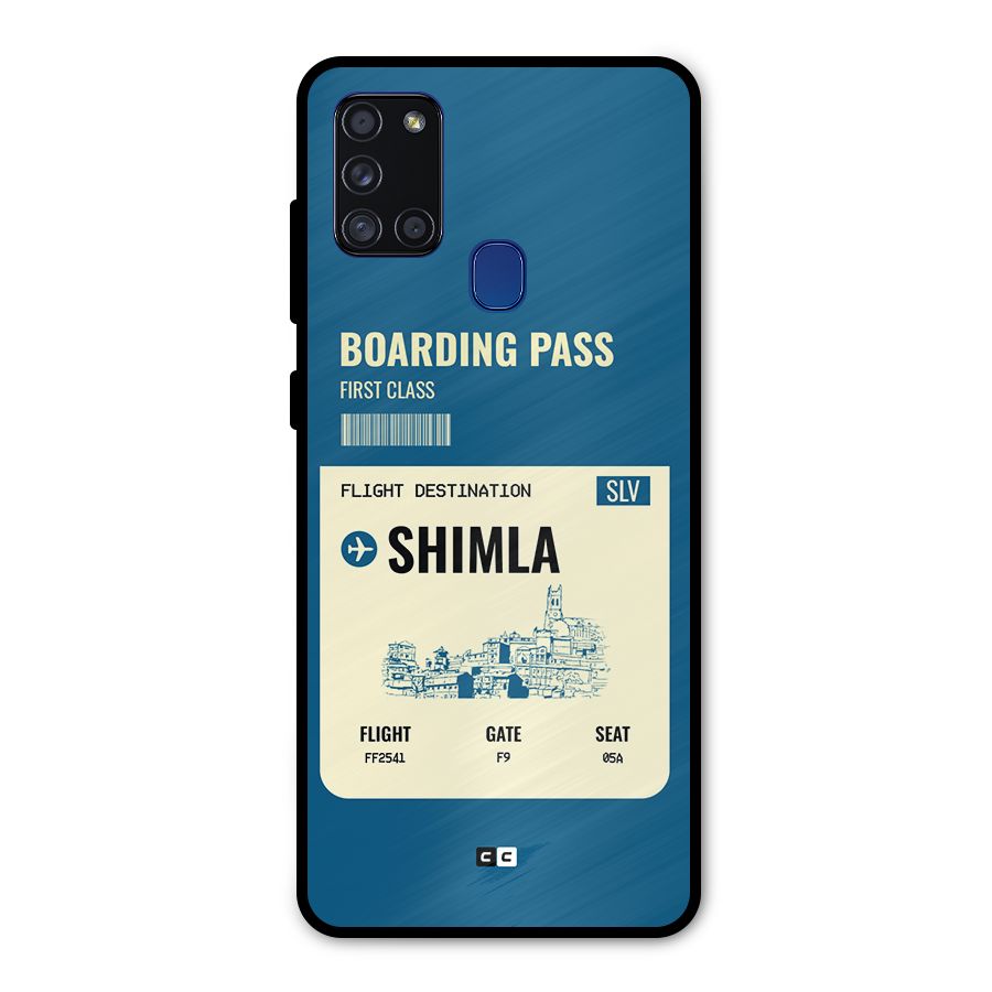 Shimla Boarding Pass Metal Back Case for Galaxy A21s